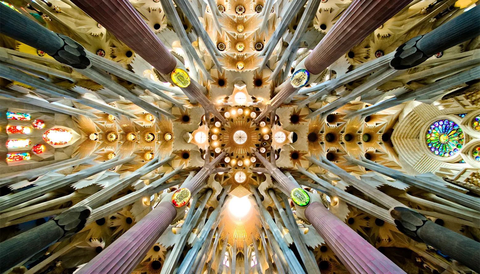 This is the crossing and dome of the Sagrada Família basilica, Barcelona, Catalonia.