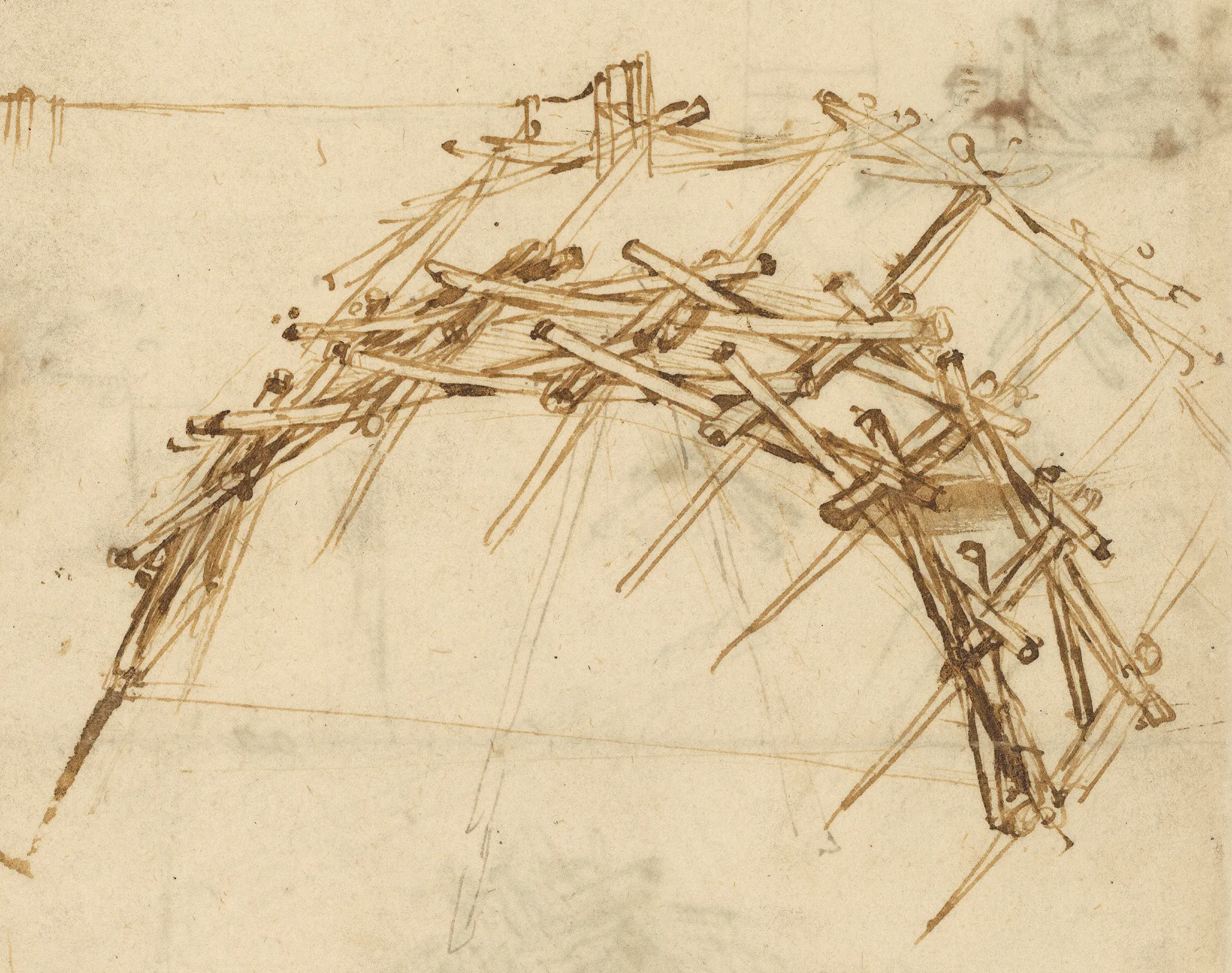 Leonardo da Vinci self-supporting bridge