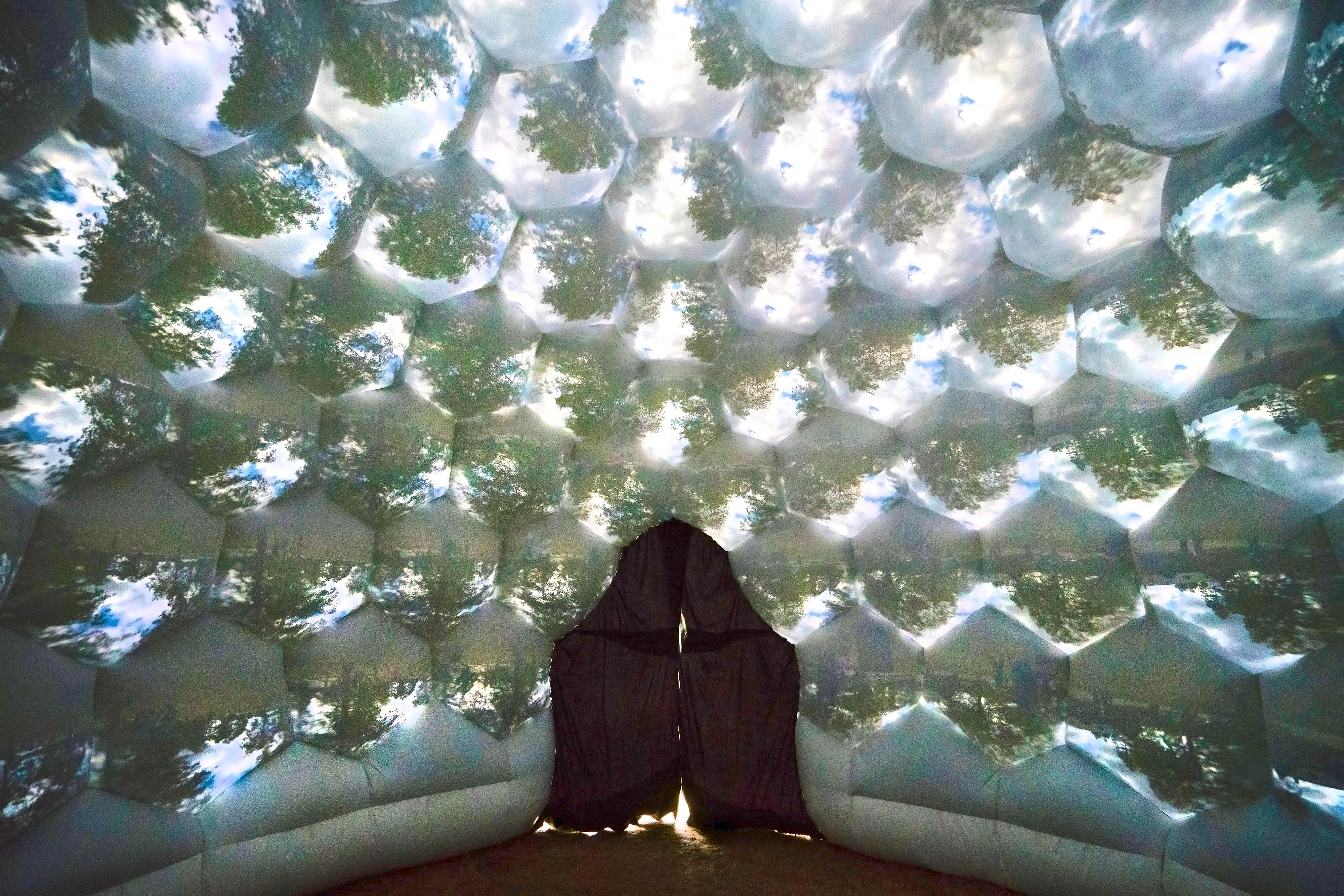 Together they create a stunning tessellated panorama likened to standing inside the eye of a fly
